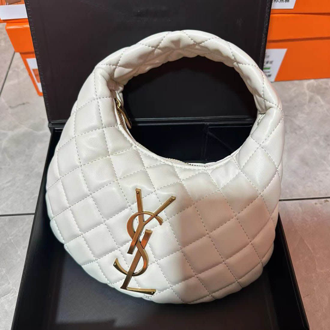 YSL Icarino White Hobo Bag-0
