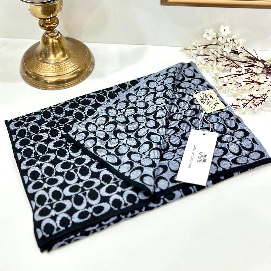 Coach Signature Blue Premium Quality Muffler-0