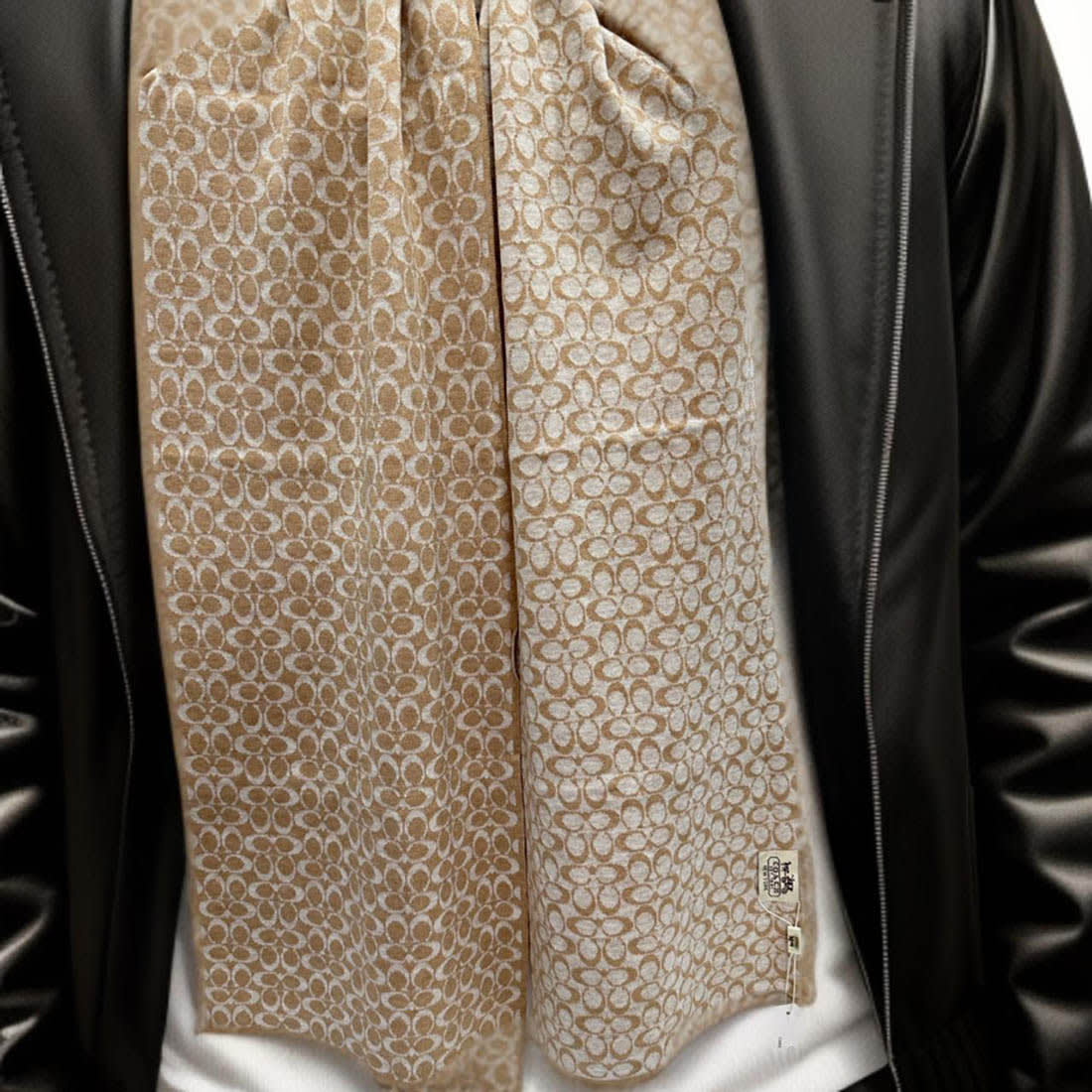 Coach Signature Cream Cashmere Muffler-3