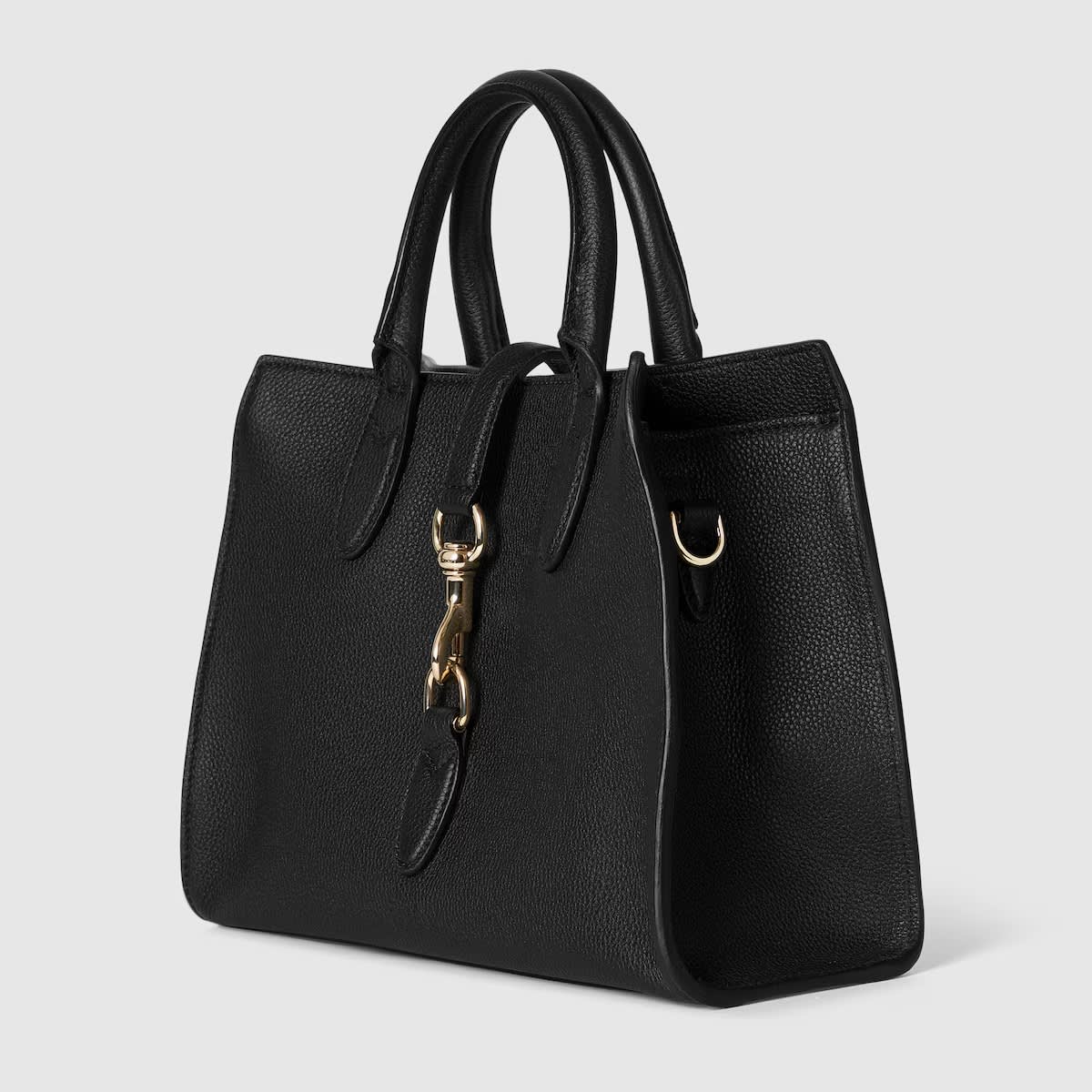 Gucci Hook Closure Black Tote Bag-1