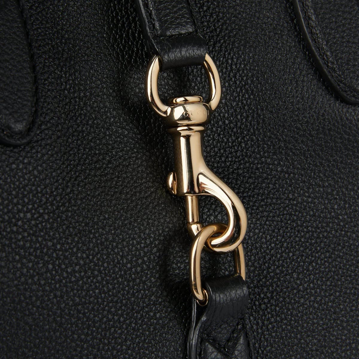 Gucci Hook Closure Black Tote Bag-7