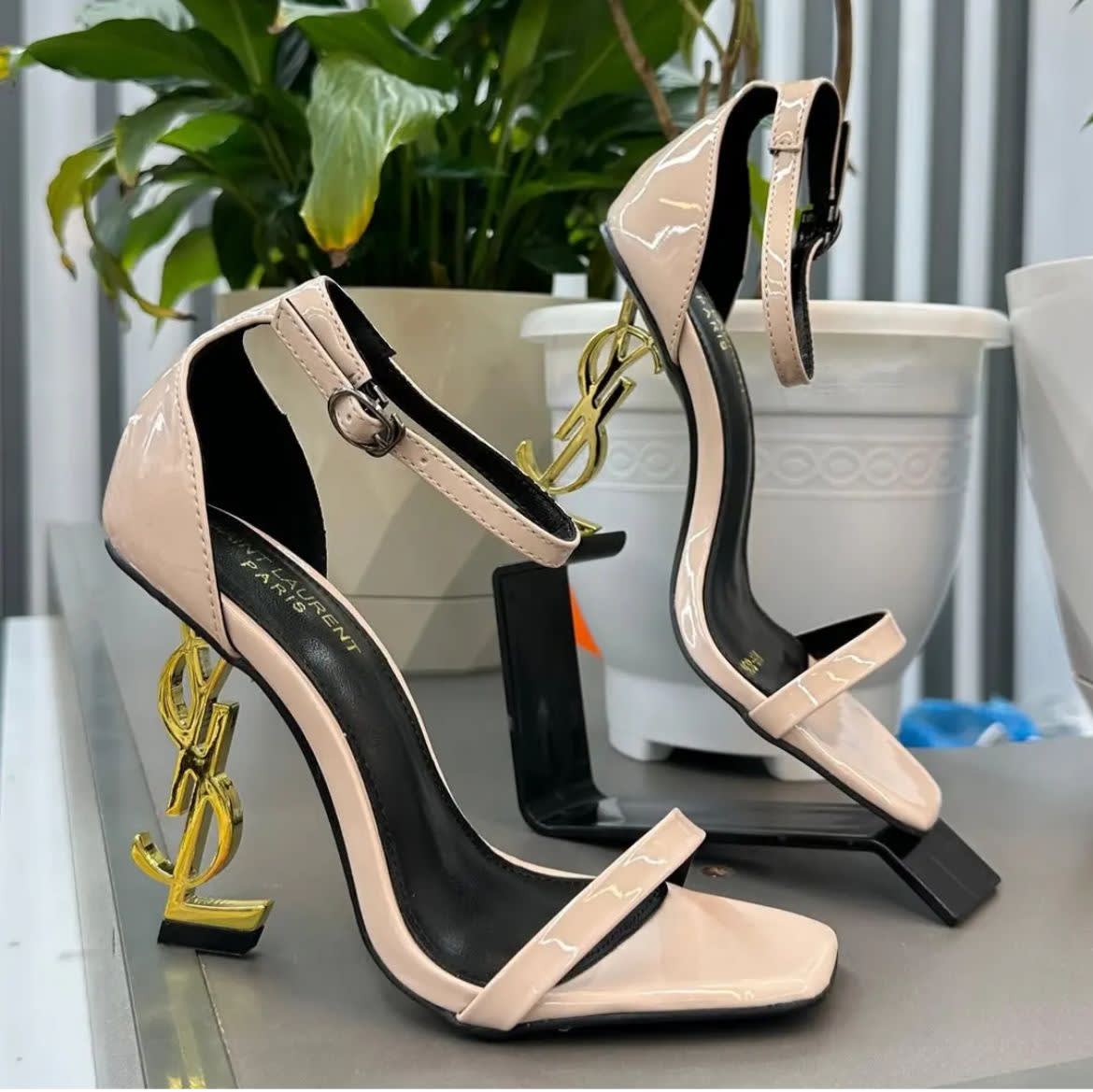 Ysl Opyum Cream Heel Sandals-0