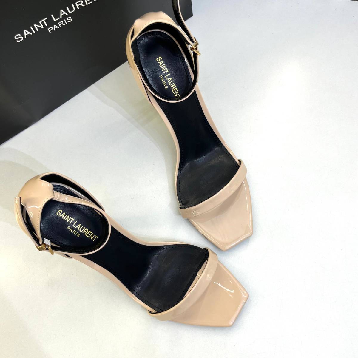 Ysl Opyum Cream Heel Sandals-2