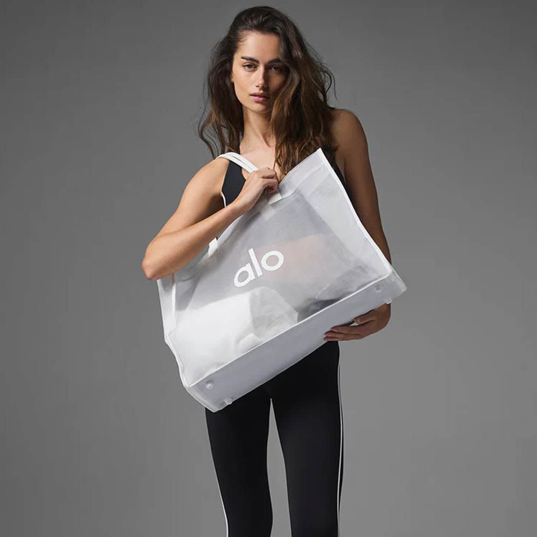 Alo Sheer White Tote Bag-4