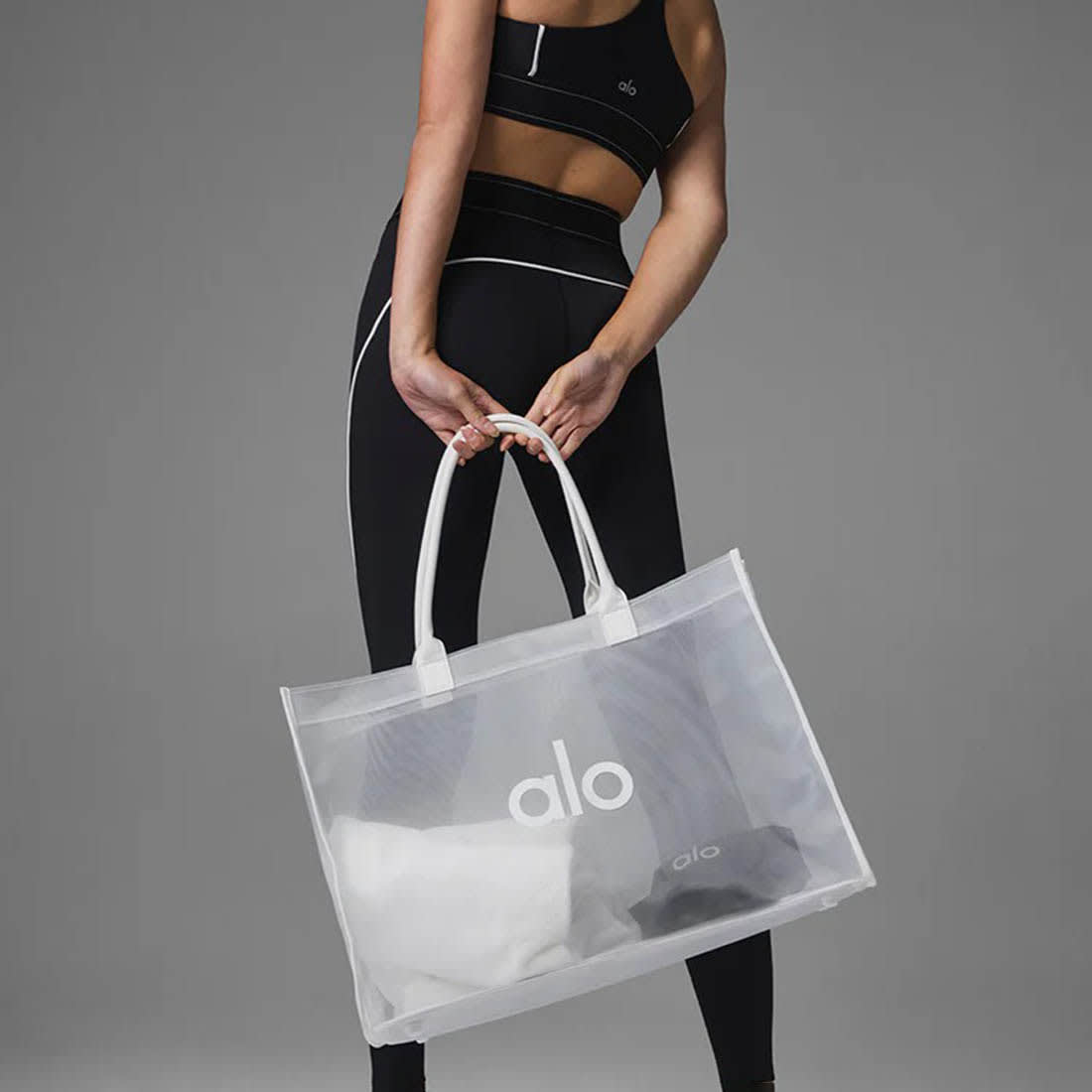 Alo Sheer White Tote Bag-3