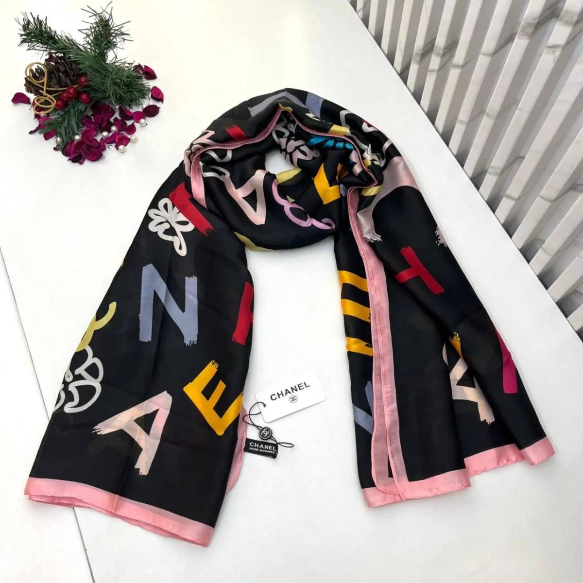 Chanel Premium Quality Black Silk Stole-0