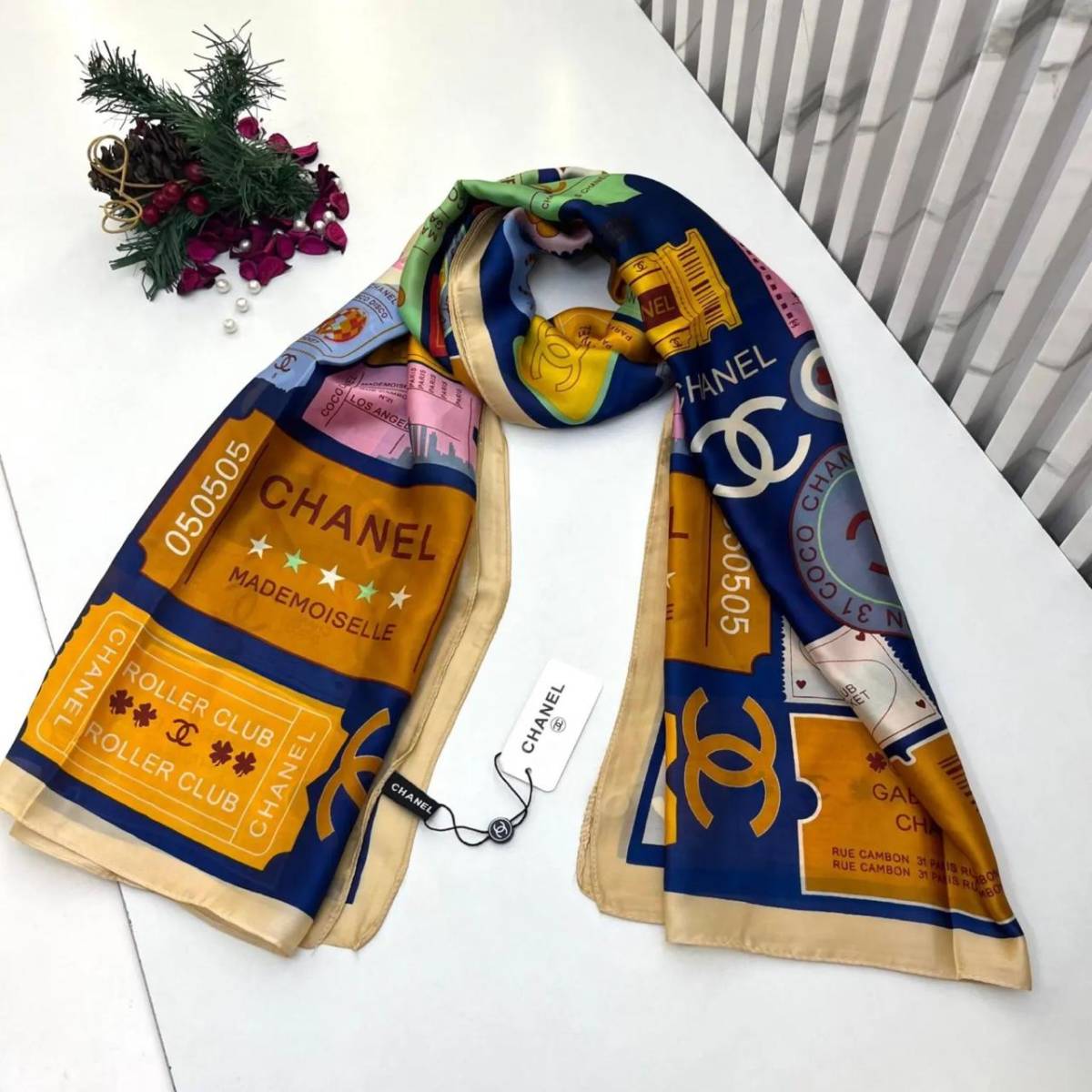 Chanel Premium Quality Multicolor Silk Stole-0