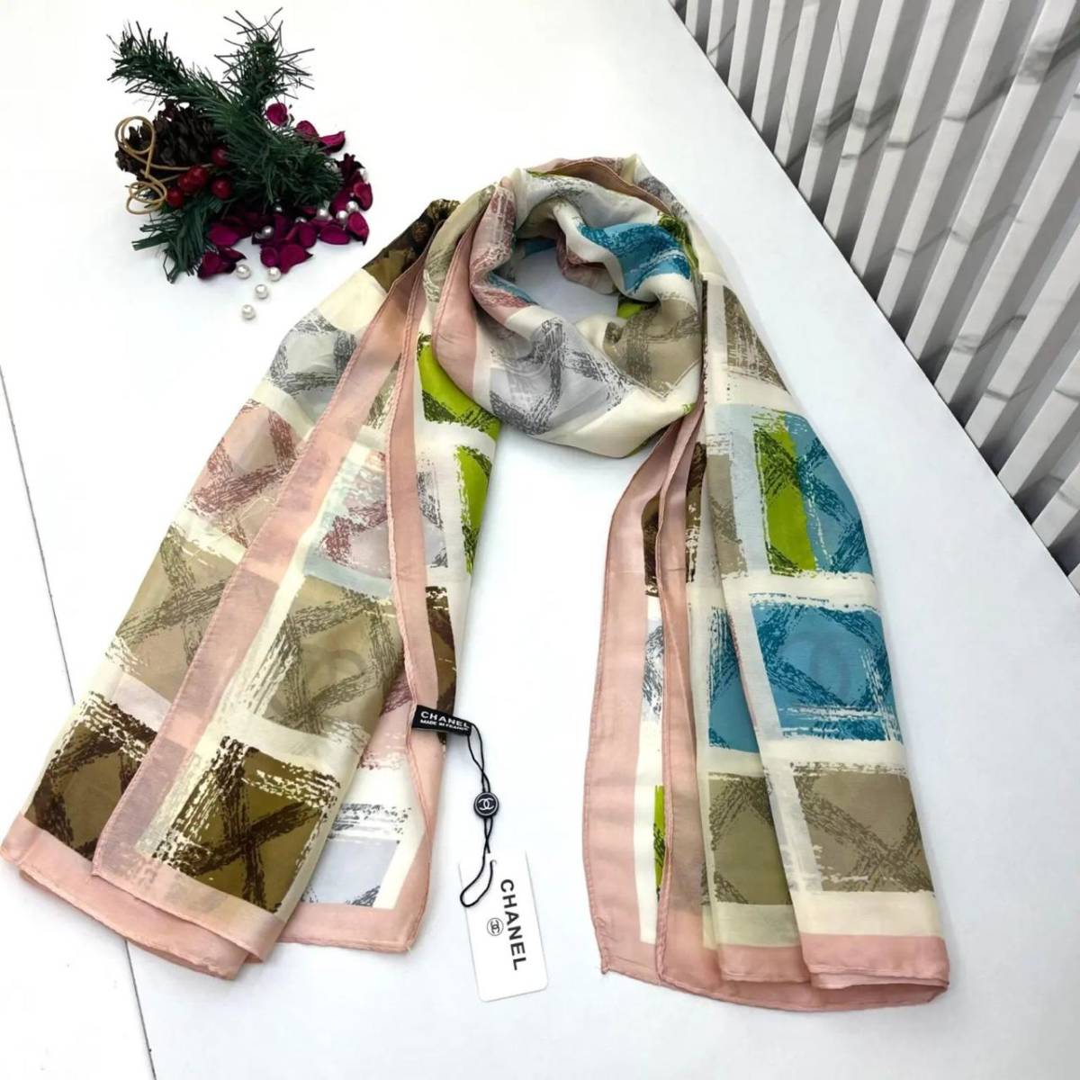 Chanel Premium Quality Multicolor Silk Stole-0
