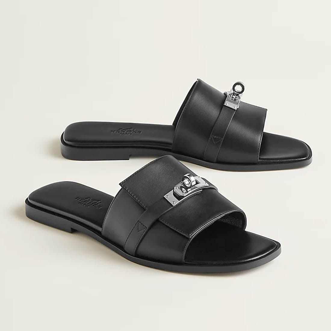 Hermes Giulia Black Slide Sandal-1