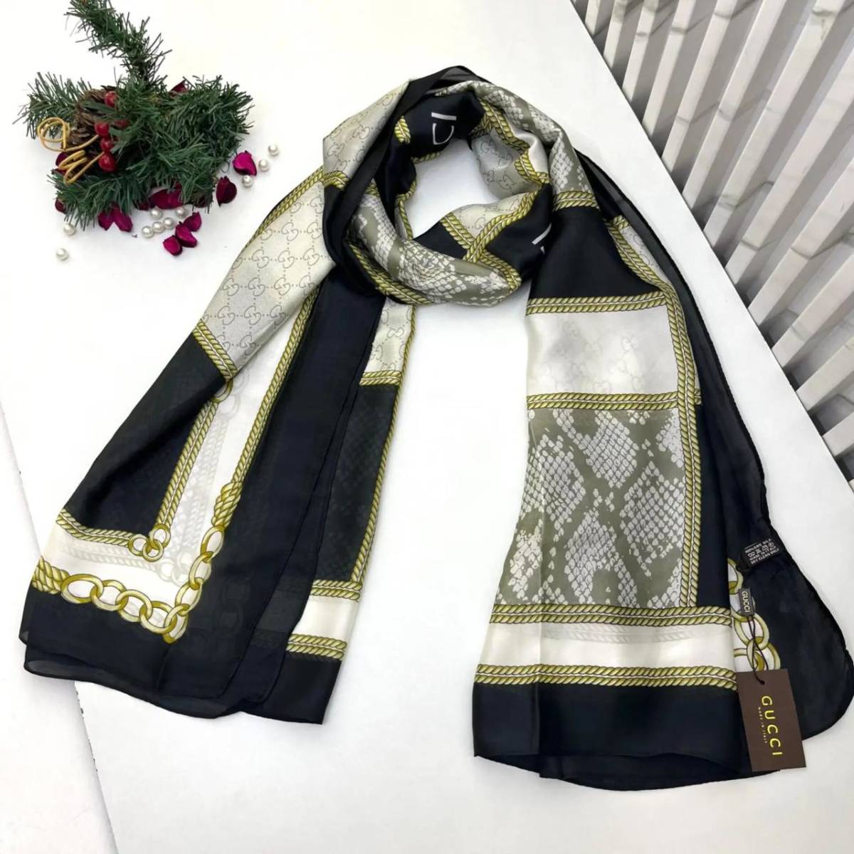 Gucci Designer Multicolor Silk Stole-0