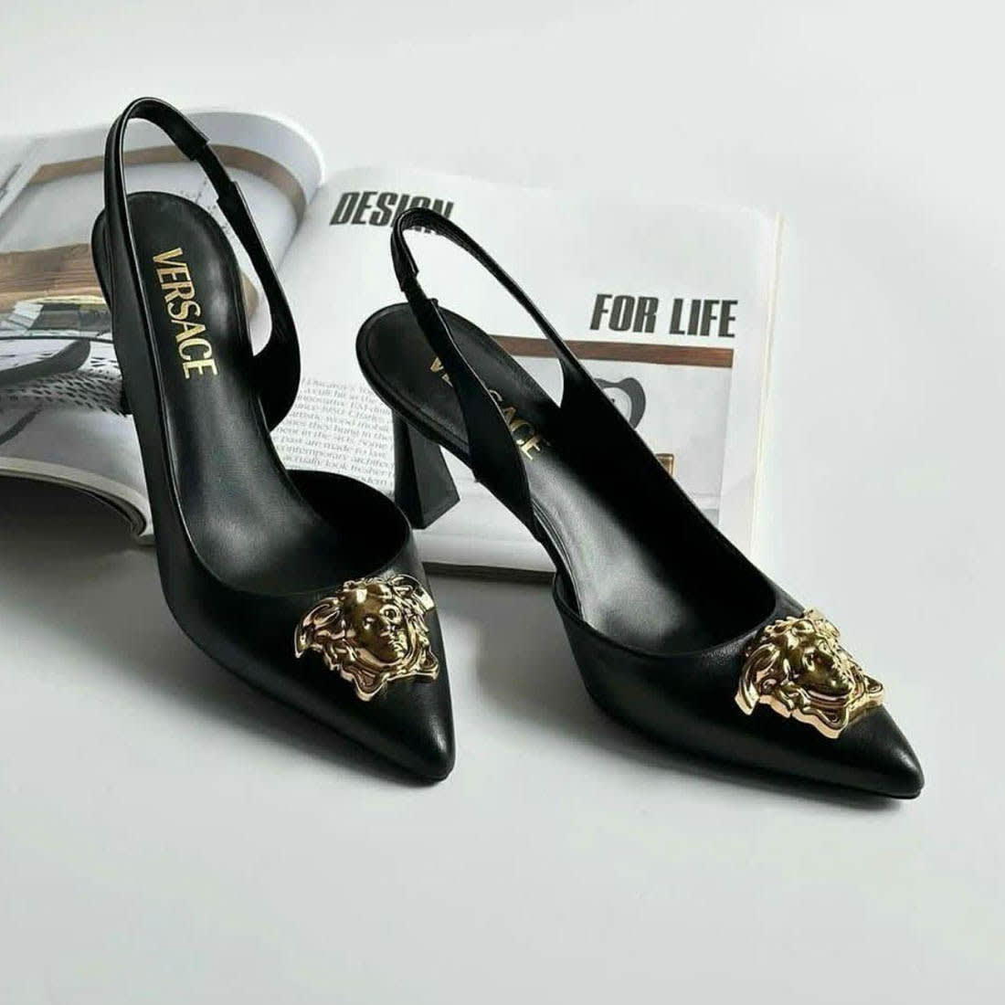 Versace La Medusa Slingback Heel Sandals-1