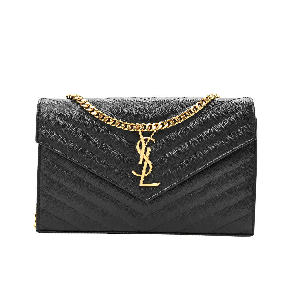 YSL Envelope Style Black Sling Bag-0