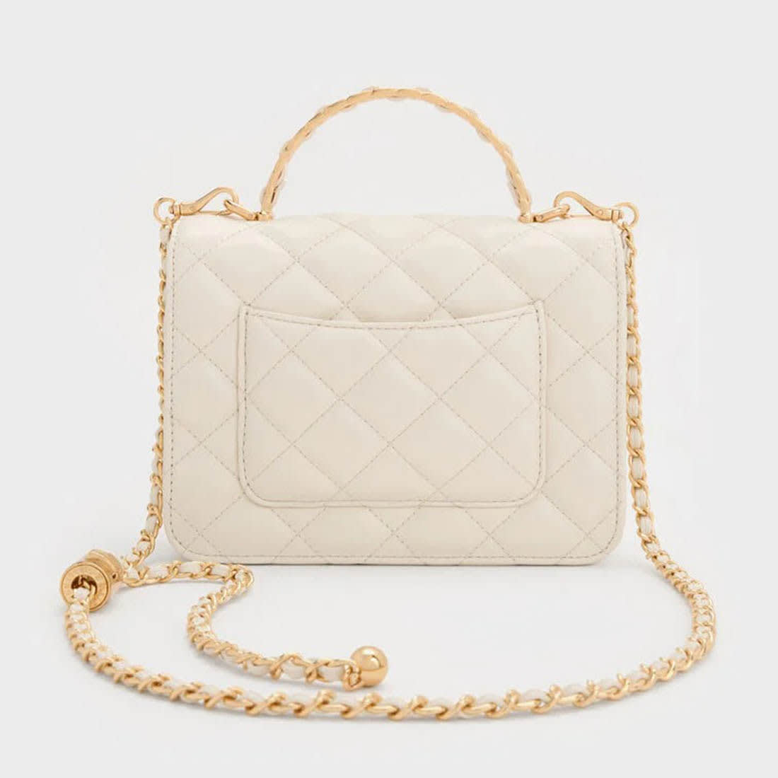 Charles & Keith Cressida White Sling Bag-2