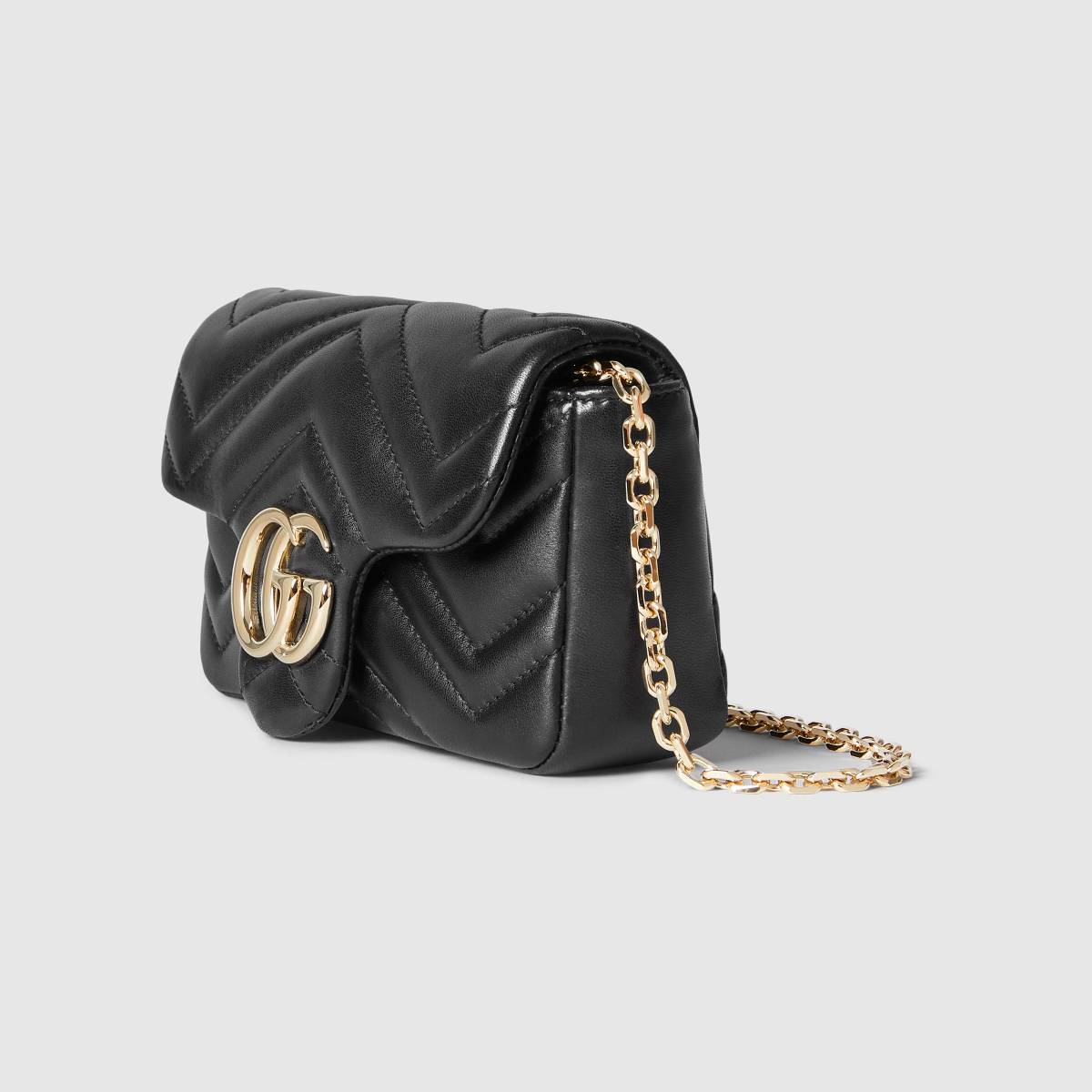Gucci Matelasse Super Mini GG Black Marmont Bag-1