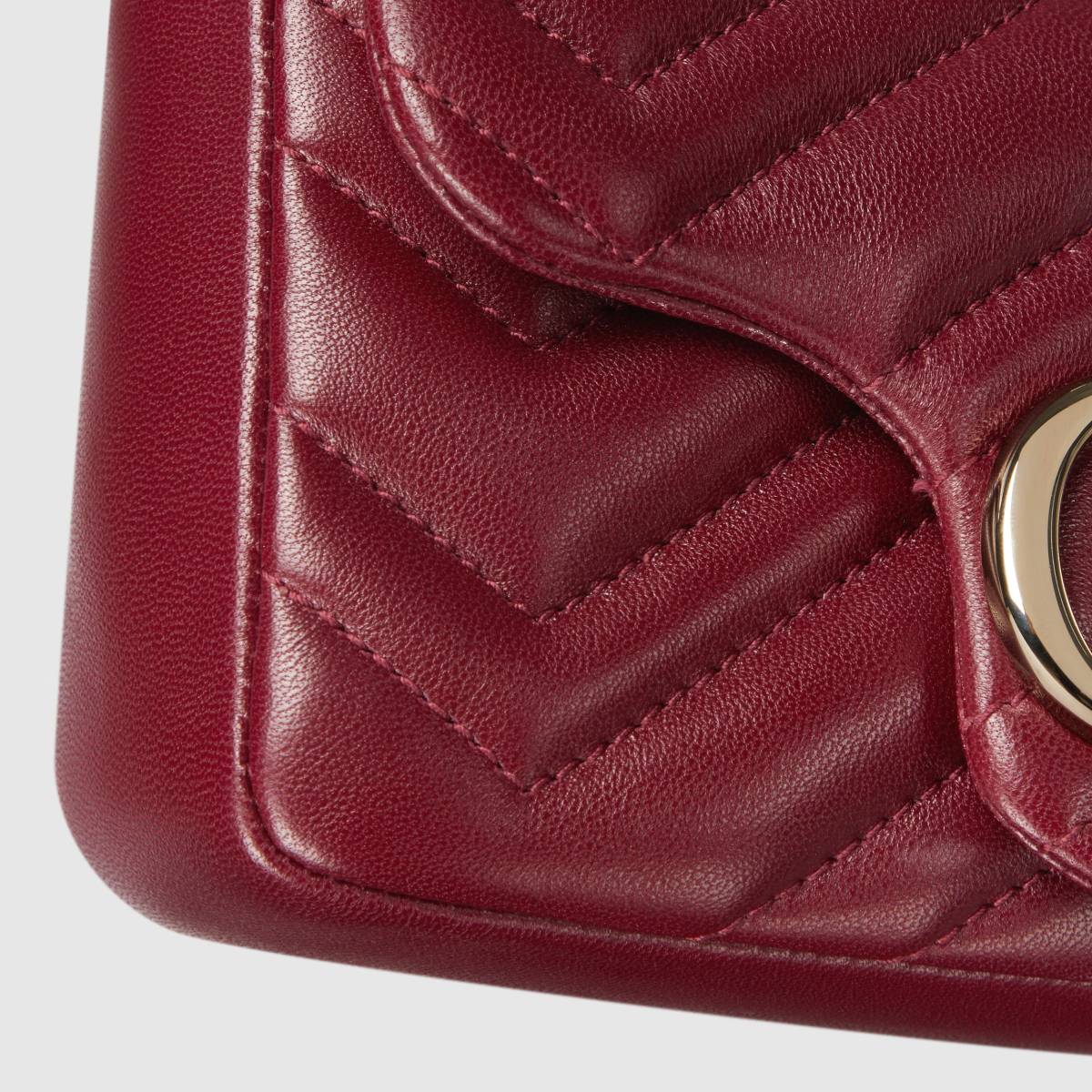 Gucci Matelasse Super Mini GG Wine Marmont Bag-5