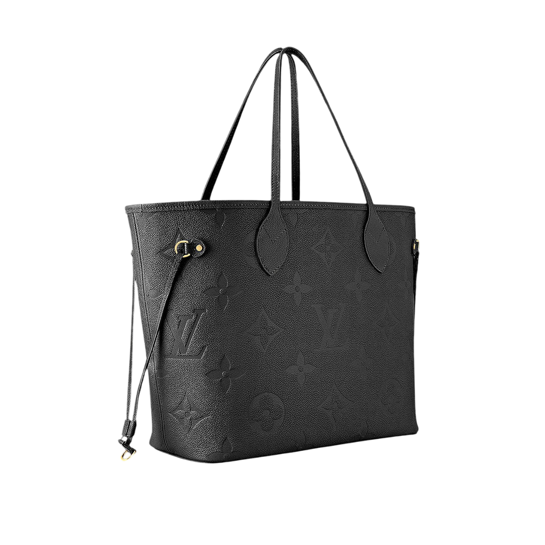Louis Vuitton Solid Shades Embossed Neverfull Black Tote Bag-1