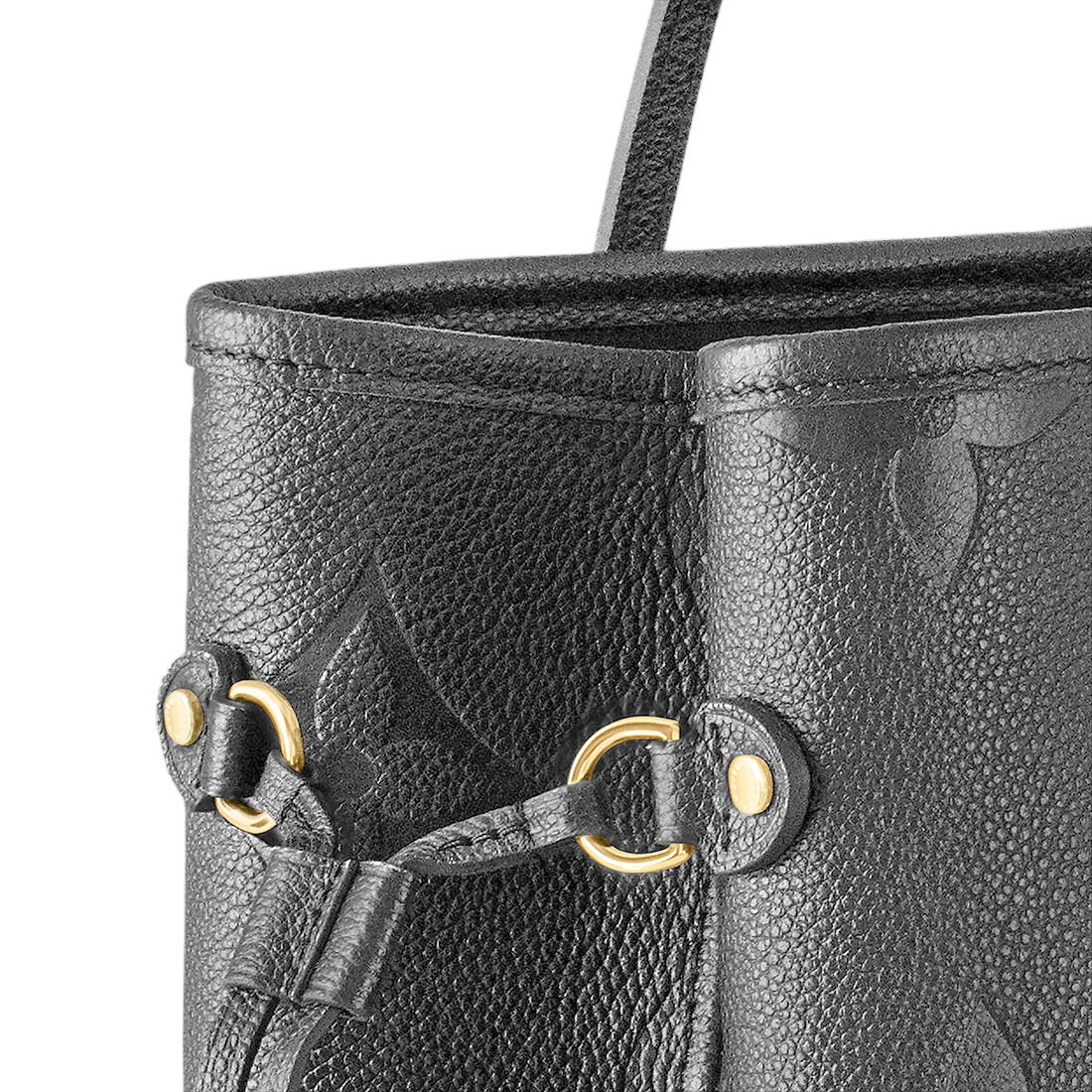 Louis Vuitton Solid Shades Embossed Neverfull Black Tote Bag-3