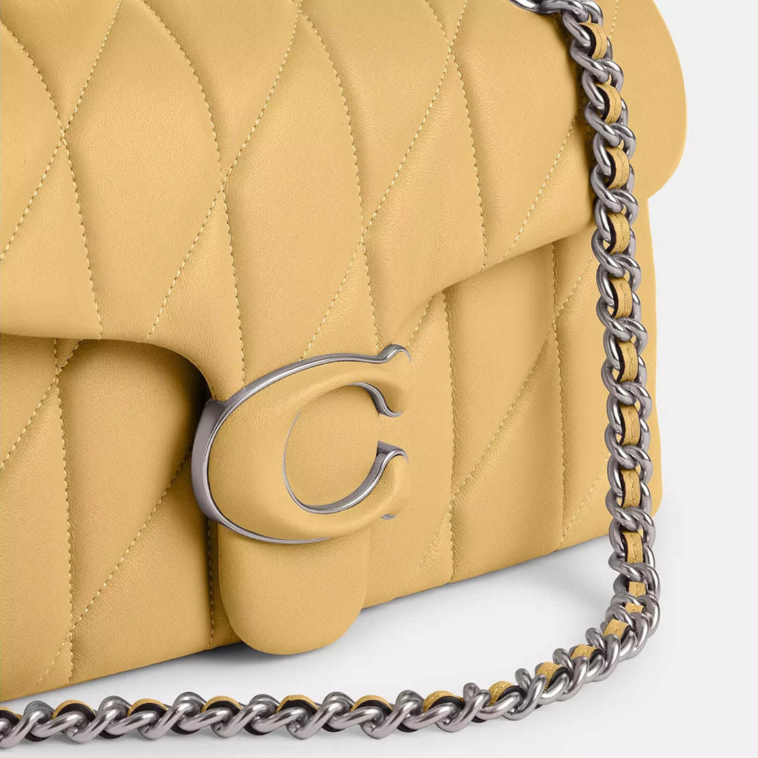 Coach Tabby 26 With Pillow Quilting Yellow Shoulder Bag-4