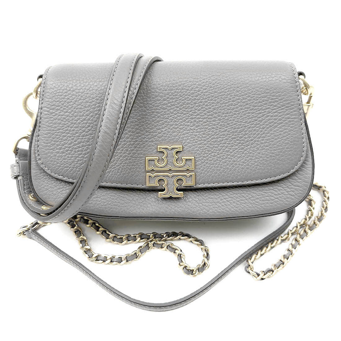 Tory Burch Britten Convertible Grey Crossbody Bag-0