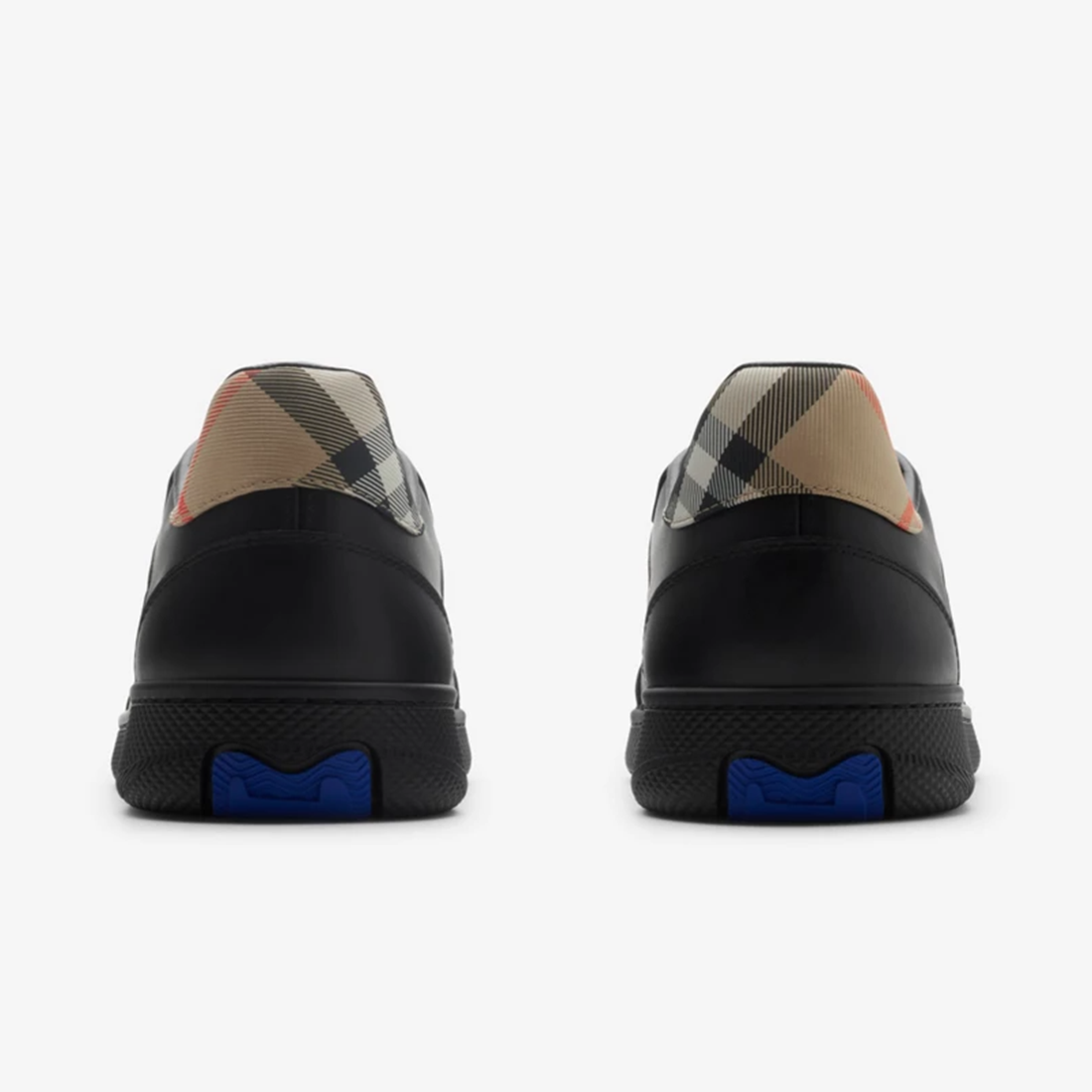 Burberry Terrace Leather and Check Sneakers-2