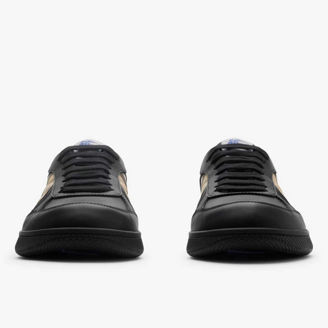 Burberry Terrace Leather and Check Sneakers-5