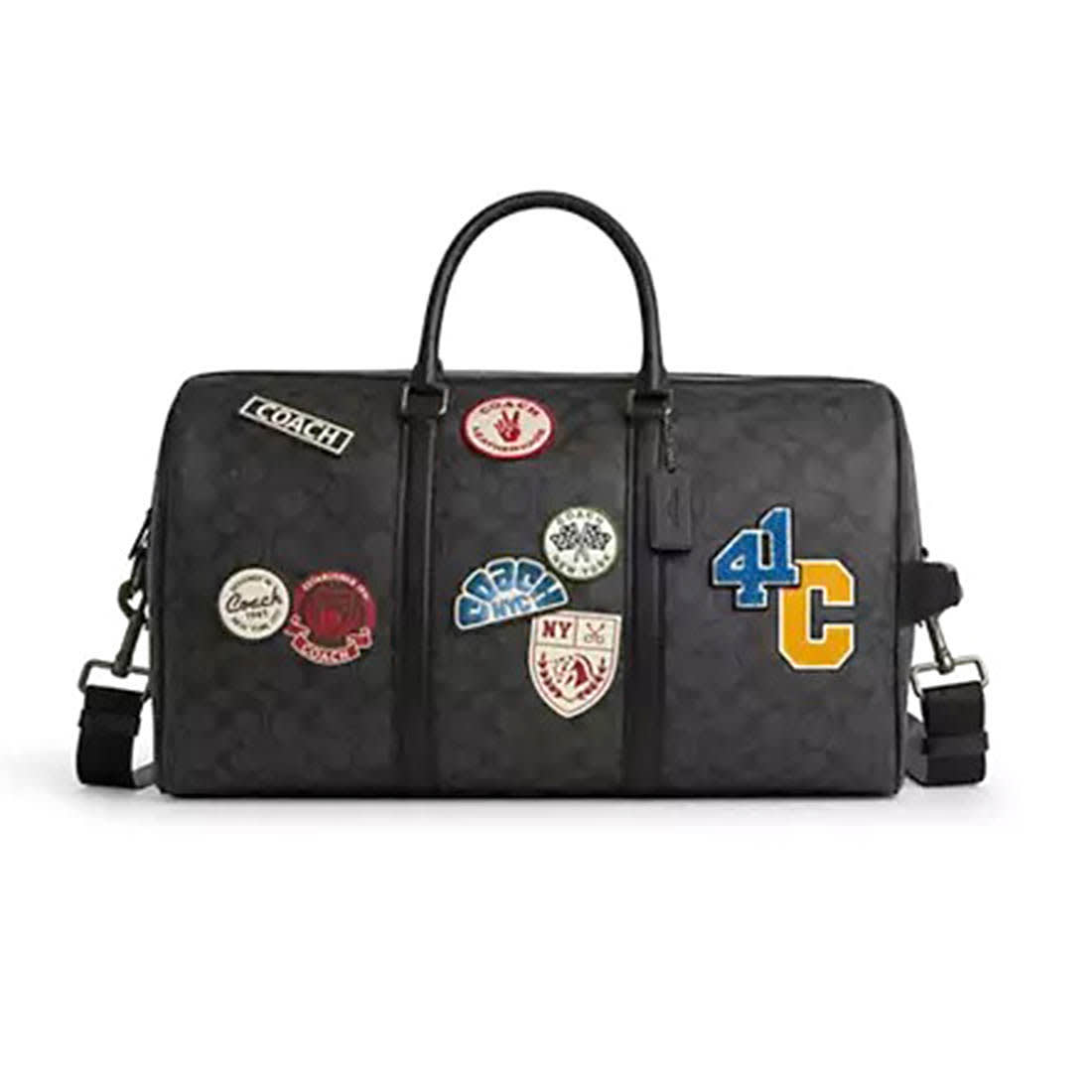 Coach Signature Canvas Black Duffle Bag-1