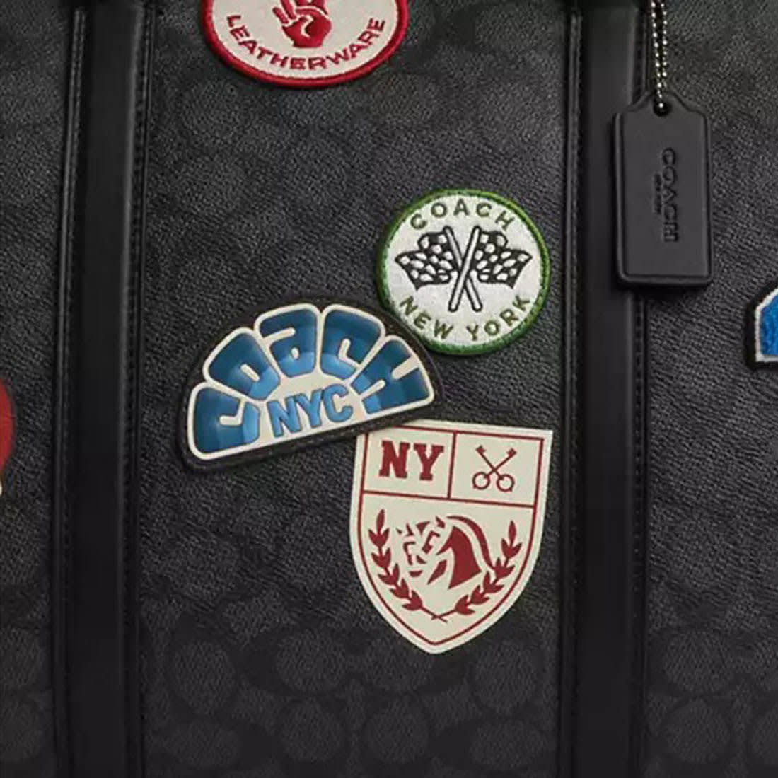 Coach Signature Canvas Black Duffle Bag-5