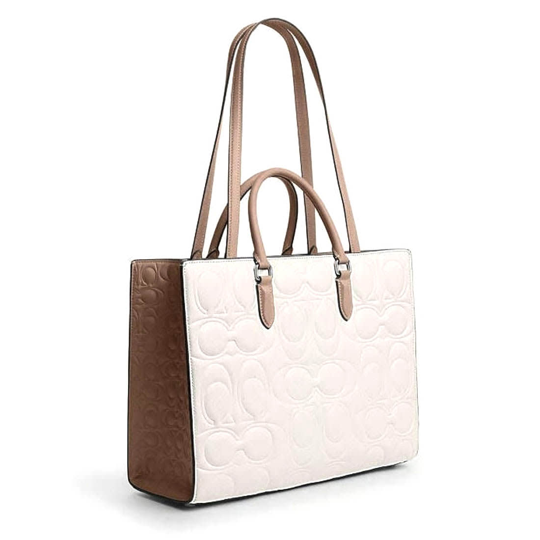 Coach Maggie Embossed White Crossbody Bag-1