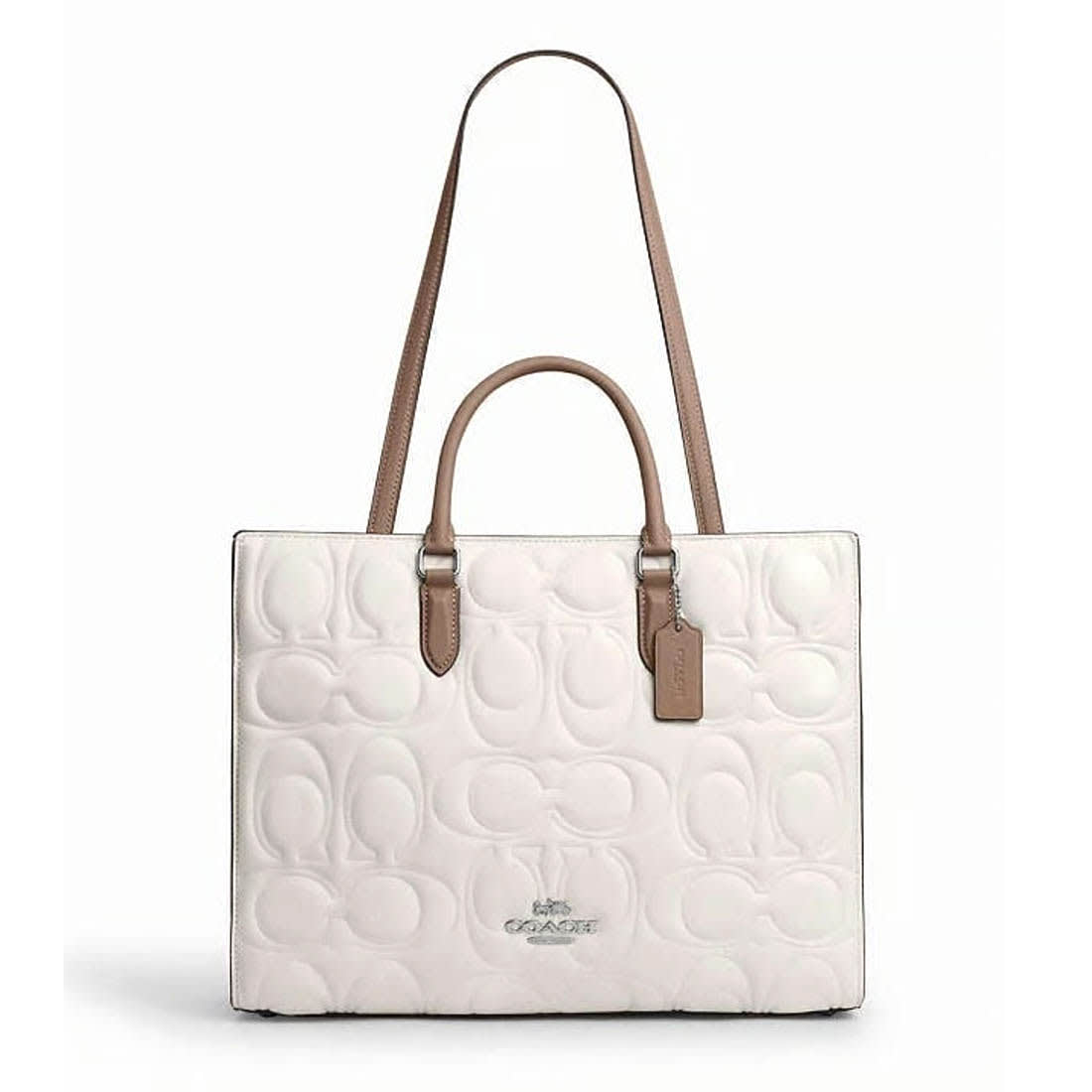 Coach Maggie Embossed White Crossbody Bag-0