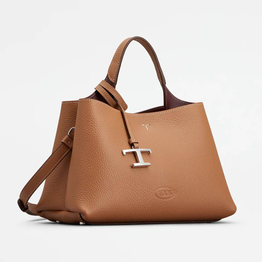 Tod's Boston Brown Leather Tote Bag-1