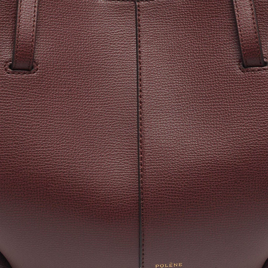 Polene Grained Wine Leather Tote Bag-5