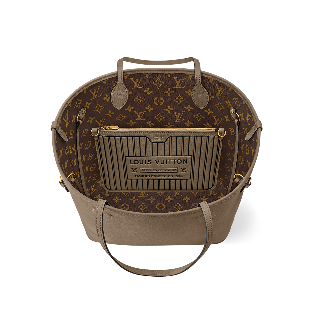 Louis Vuitton Monogram Pochette Metis East West Beige & Brown Bag-1