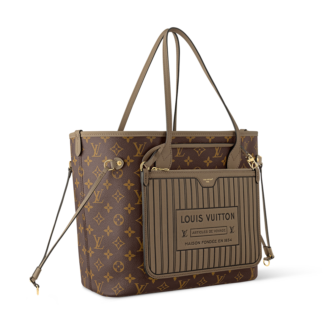 Louis Vuitton Monogram Pochette Metis East West Beige & Brown Bag-0