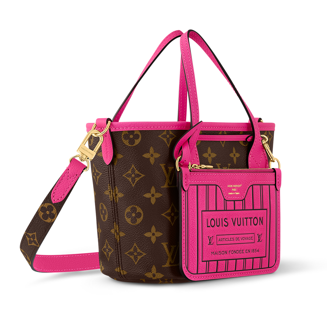 Louis Vuitton Monogram Pochette Metis East West Pink & Brown Bag-0