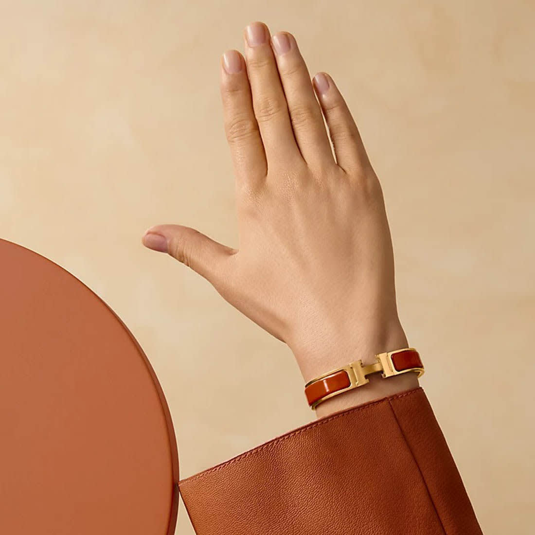 Hermes Red Clic H Bracelet-3