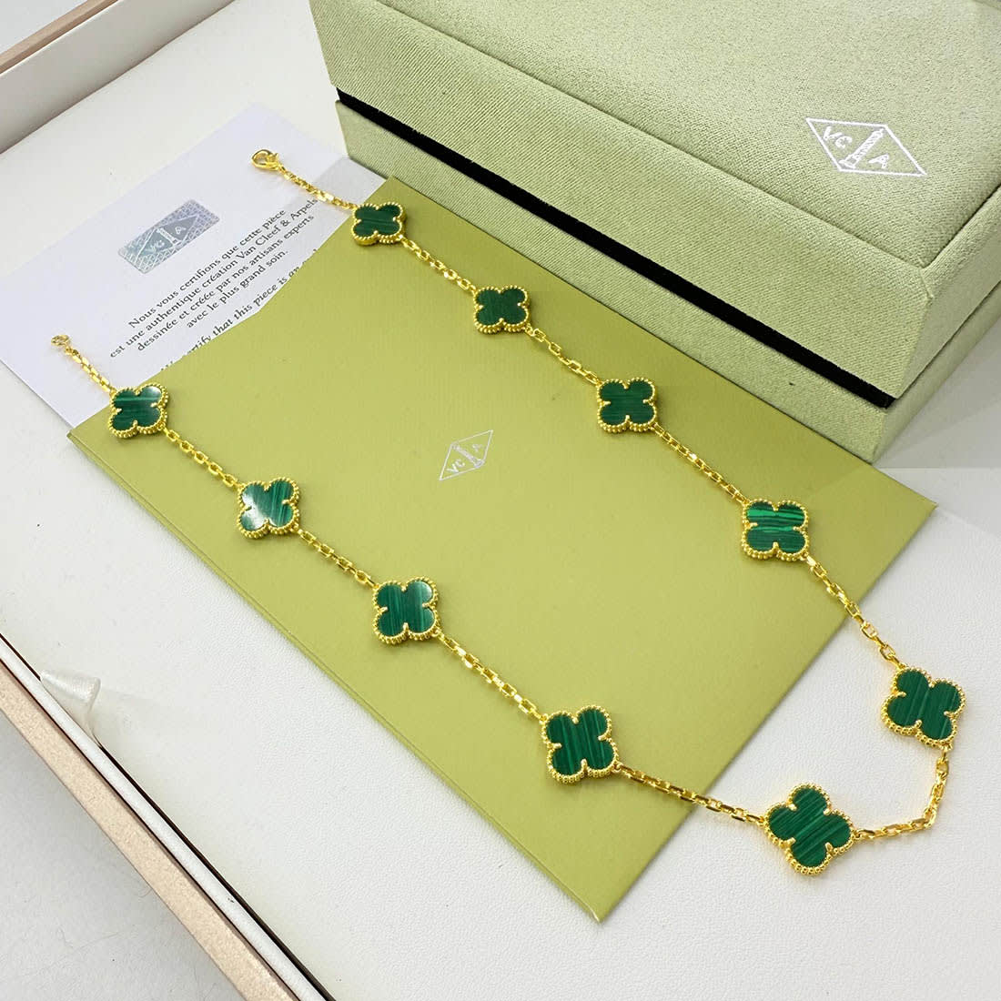 Van Cleef Alhambra Green Necklace-0