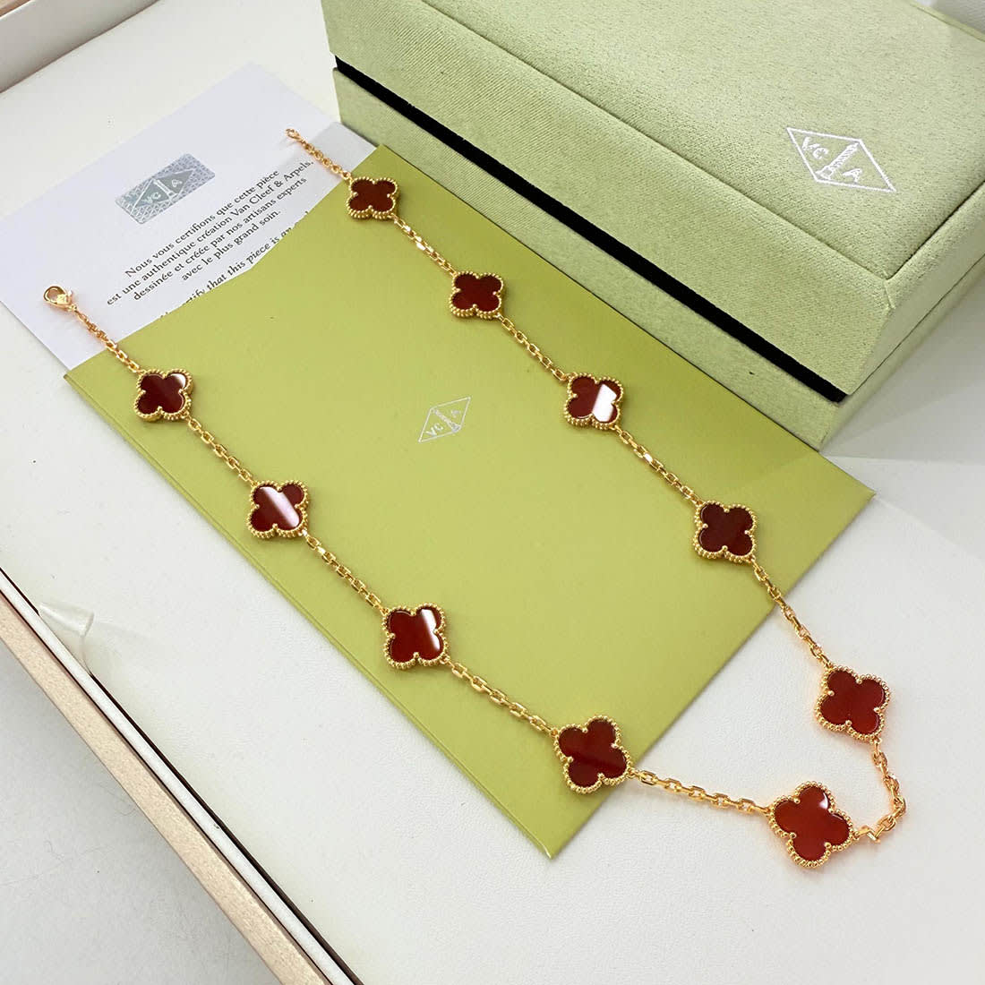 Van Cleef Alhambra Red Necklace-1