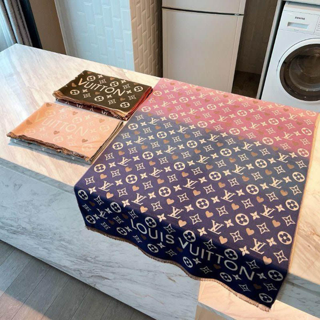 Louis Vuitton Designer Red Ombre Stole-2