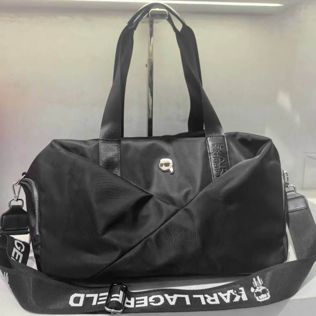 Karl Lagerfeld Black Ikonik Duffle Bag-0