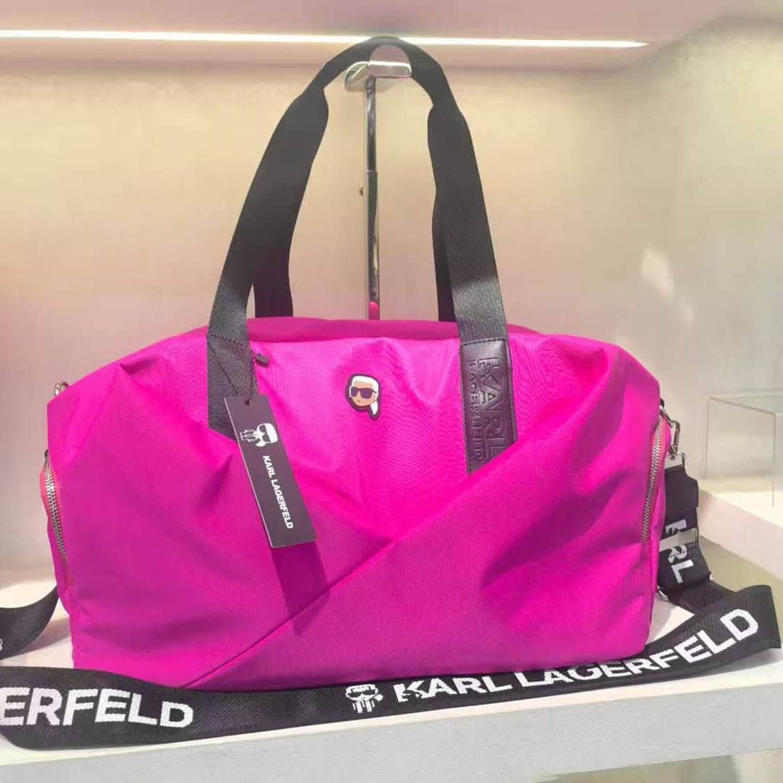 Karl Lagerfeld Pink Ikonik Duffle Bag-0
