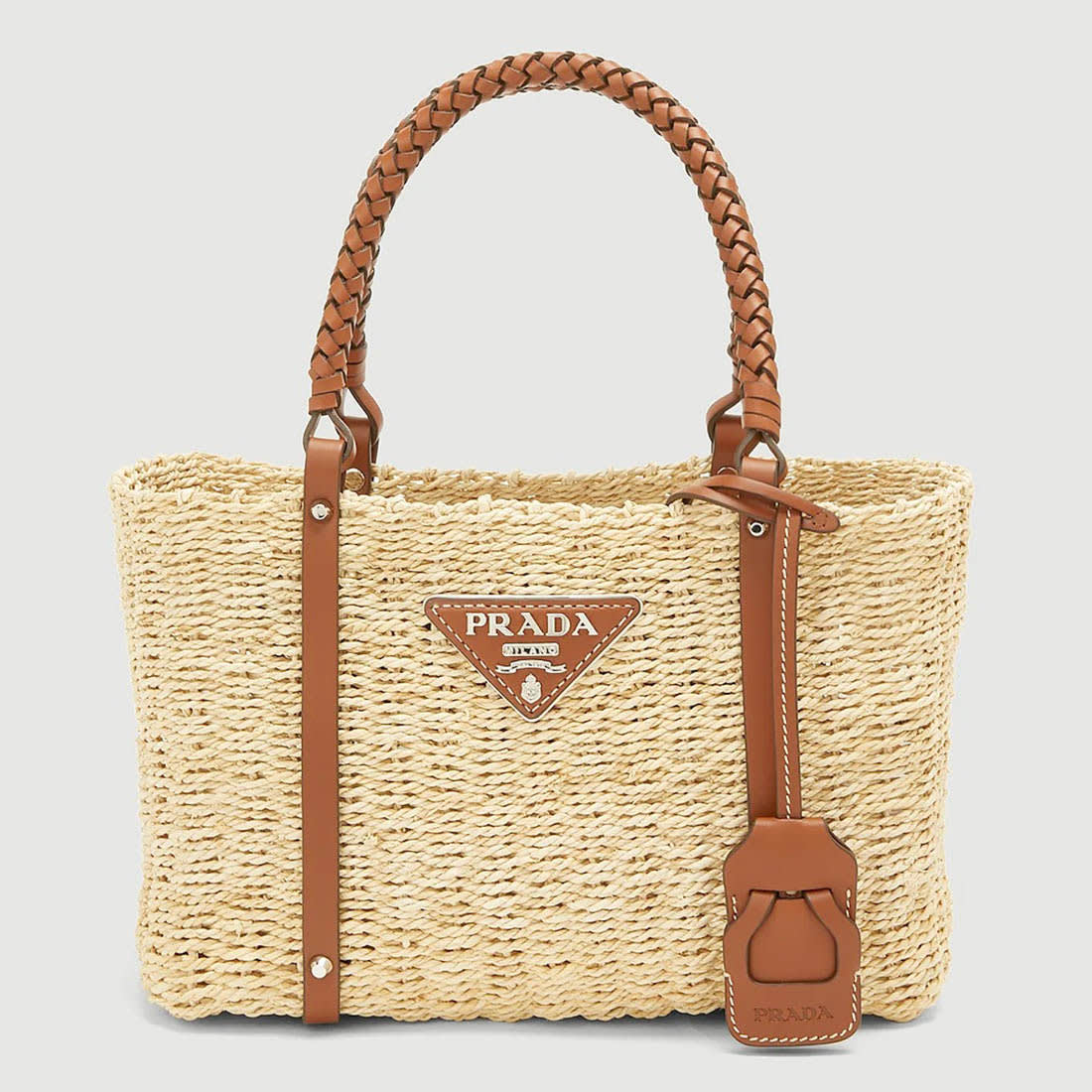 Prada Jute Basket Tote Bag-1