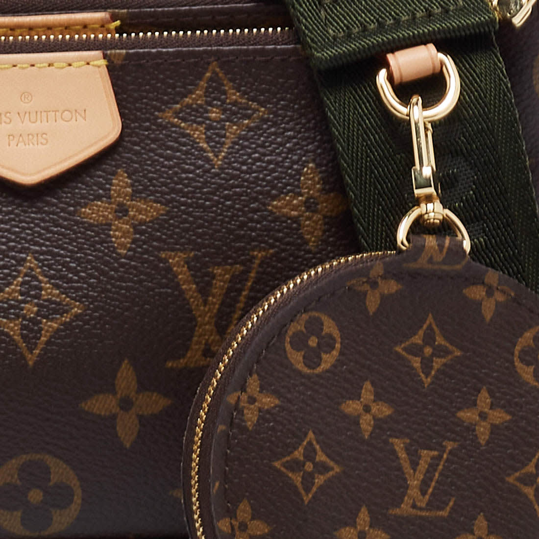 Louis Vuitton Multi Pochette Brown & Green Sling Bag-5