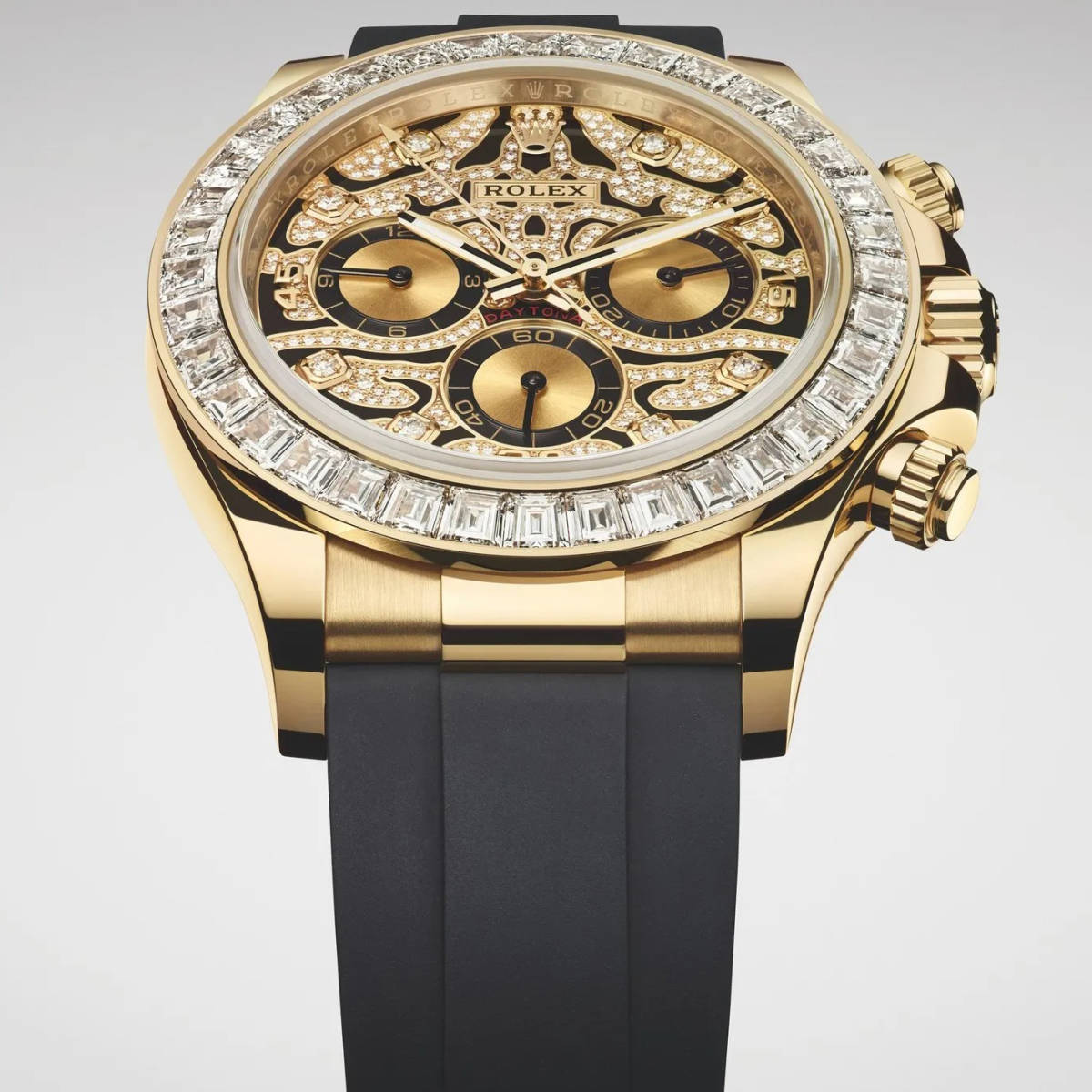 Rolex Luxury Gold Plated Unisex Analog Chronography Watch-1