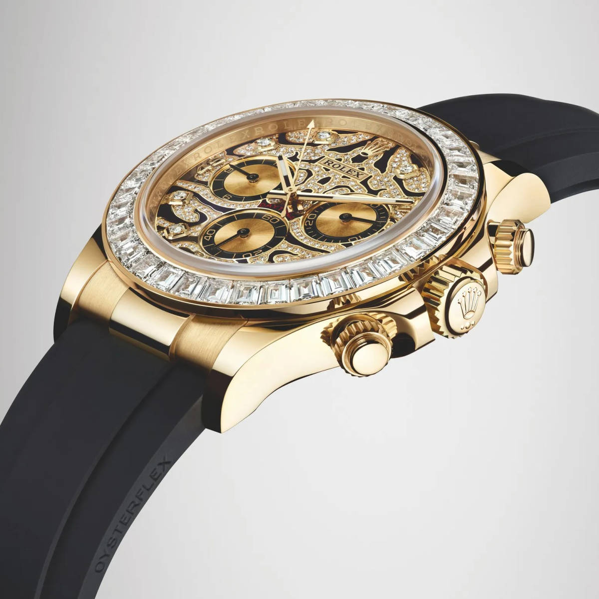 Rolex Luxury Gold Plated Unisex Analog Chronography Watch-2