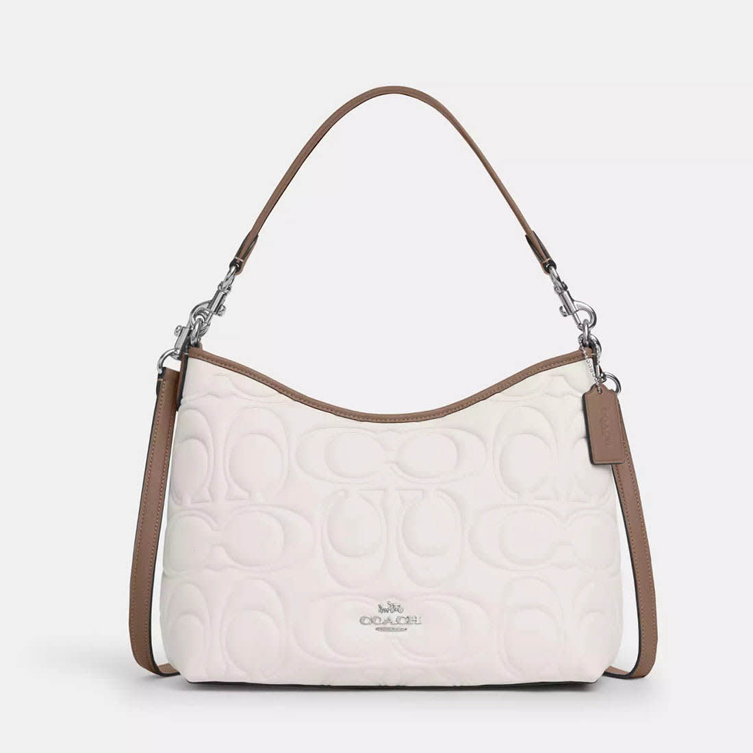 Coach Emboss Laurel White Hobo Bag-0