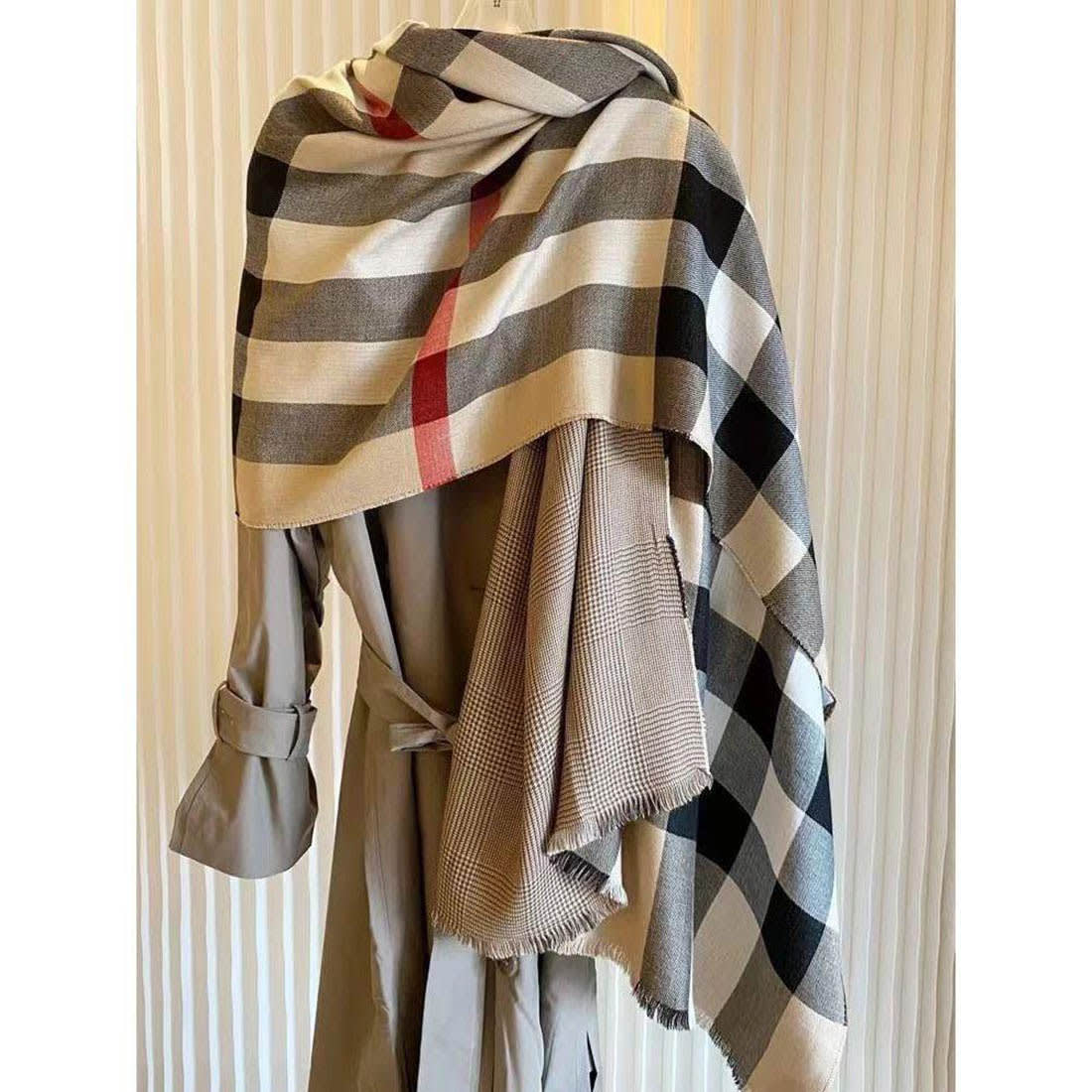 Burberry Designer Reversible Brown Silk Stole-5