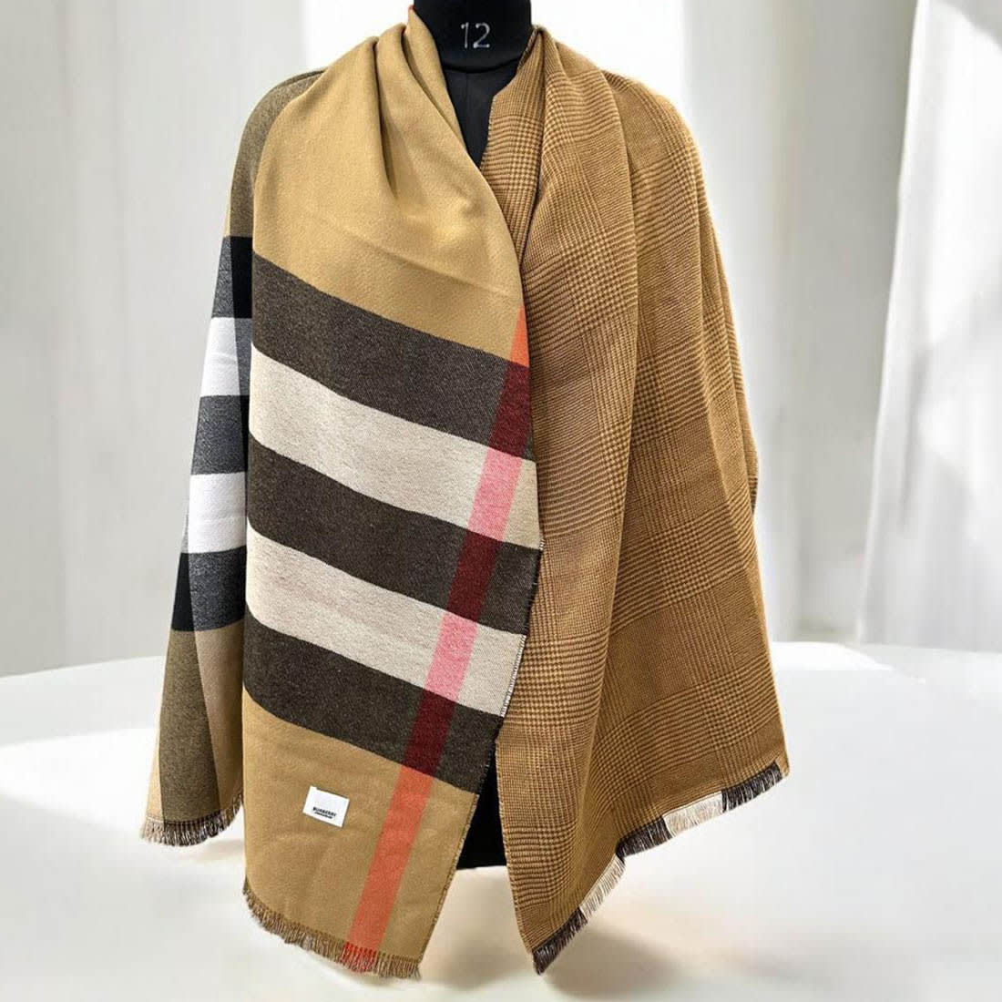 Burberry Designer Reversible Brown Silk Stole-0