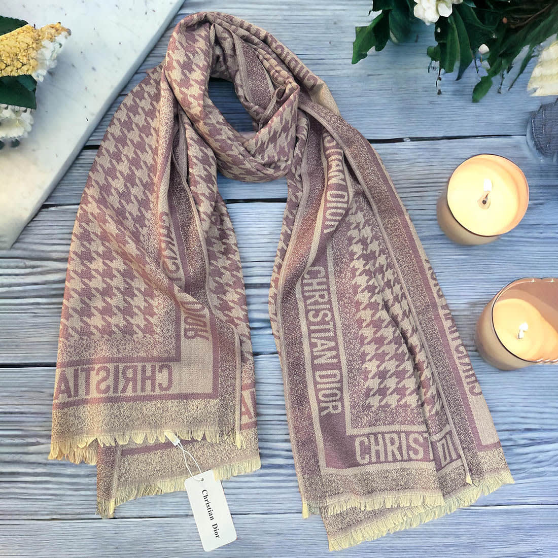 Christian Dior Premium Quality Purple Silk Stole-0