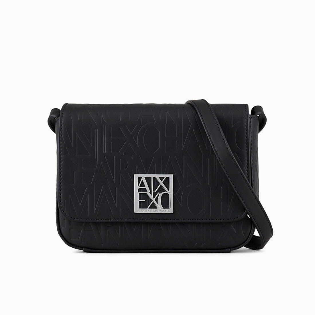 Armani Exchange Emboss Logo Black Crossbody Shoulder Bag-0