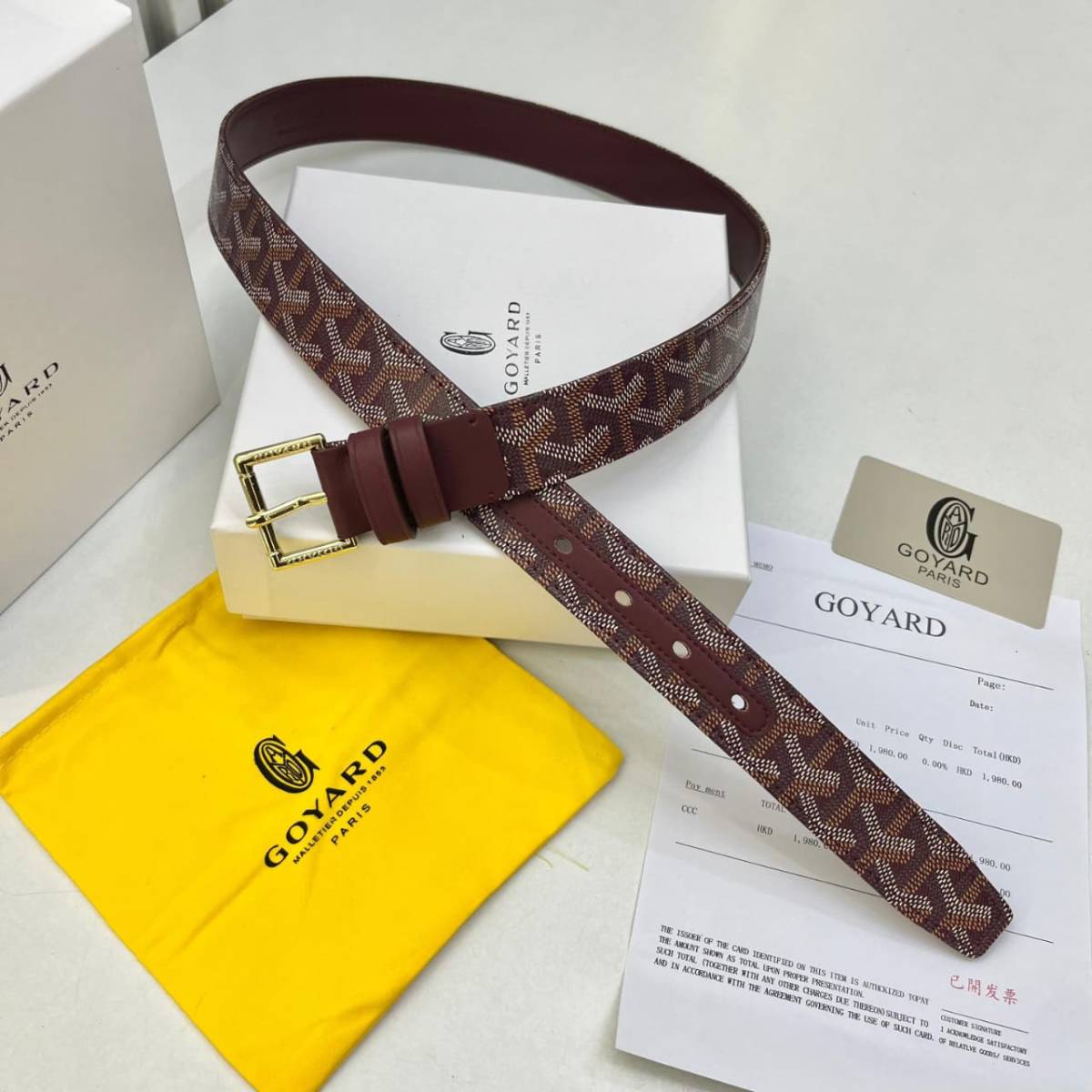 Goyard Wine Premium Quality Belt-0
